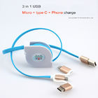 2.4A Quick Multi Charger Micro USB Cable 3 w 1 dla iPhone Watch Android