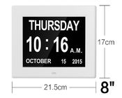 8-calowa karta wideo z broszurą LED Cyfrowe biurko Elektroniczny kalendarz wieczny Zegar z budzikiem Biały kolor / Adapter UL / Extra l