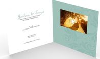 Karta zaproszenie na ślub Video z przycisk magnetyczny, pełna kolorowa cyfrowa broszura wideo