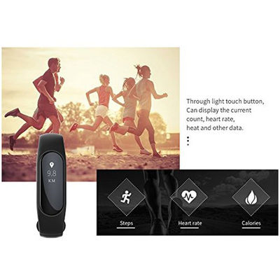 Niskie zużycie energii Inteligentna aktywność Bluetooth Bransoletka 0.87 Calowy przycisk / kontrola aplikacji