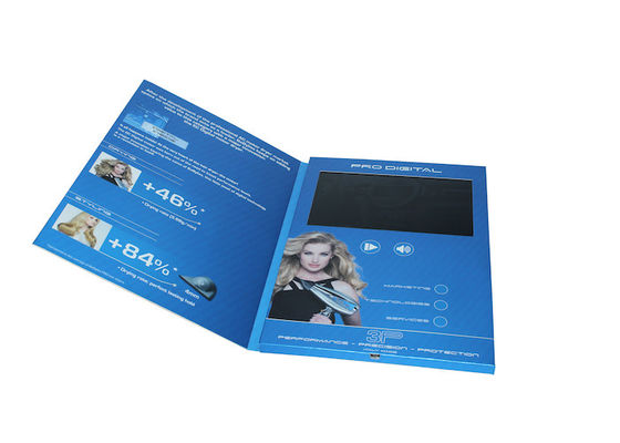 Wydrukowana w czterech kolorach broszura &quot;Video In Print&quot; z ekranem TFT / portem USB, wizytówką wideo